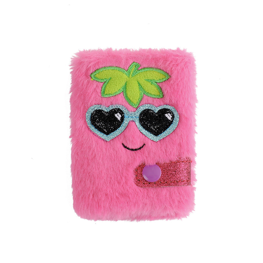 Wholesale Portable Mini Cartoon Plush Snap Button Notebook for Children